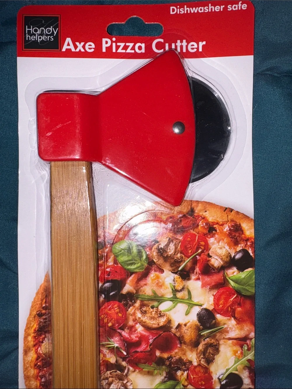 Red Axe Pizza Cutter - Ergonomic Handle Fire fighter / Lumberjack 🧑‍🚒 Gift